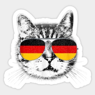 Funny Gemany flag cat, Funny cat flag Sticker